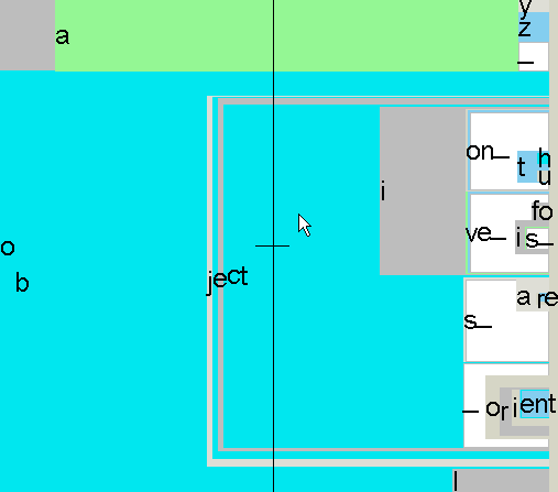 Dasher text entry interface showing word selection